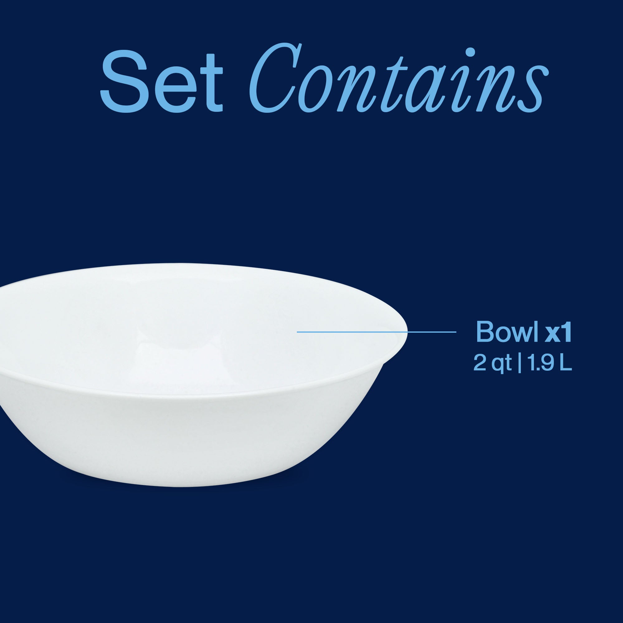 Corelle® Winter Frost White 2-quart Large Serving Bowl - Image 3