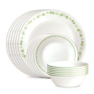 Corelle® Spring Blossom Green 18-piece Dinnerware Set. Service for 6